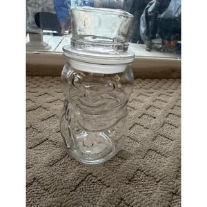 Libbey Snowman Clear Glass Airtight Canister